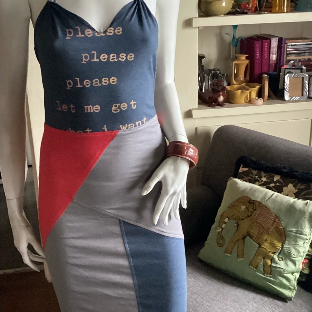 Sample Deconstructed Patchwork T Shirt Dress - image 5